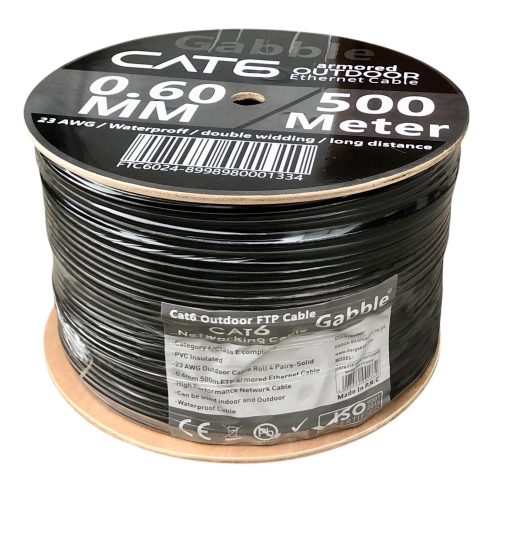 GABBLE FTP 23AWG 500M DIŞ ORTAM CAT6 SİYAH - 0.60mm